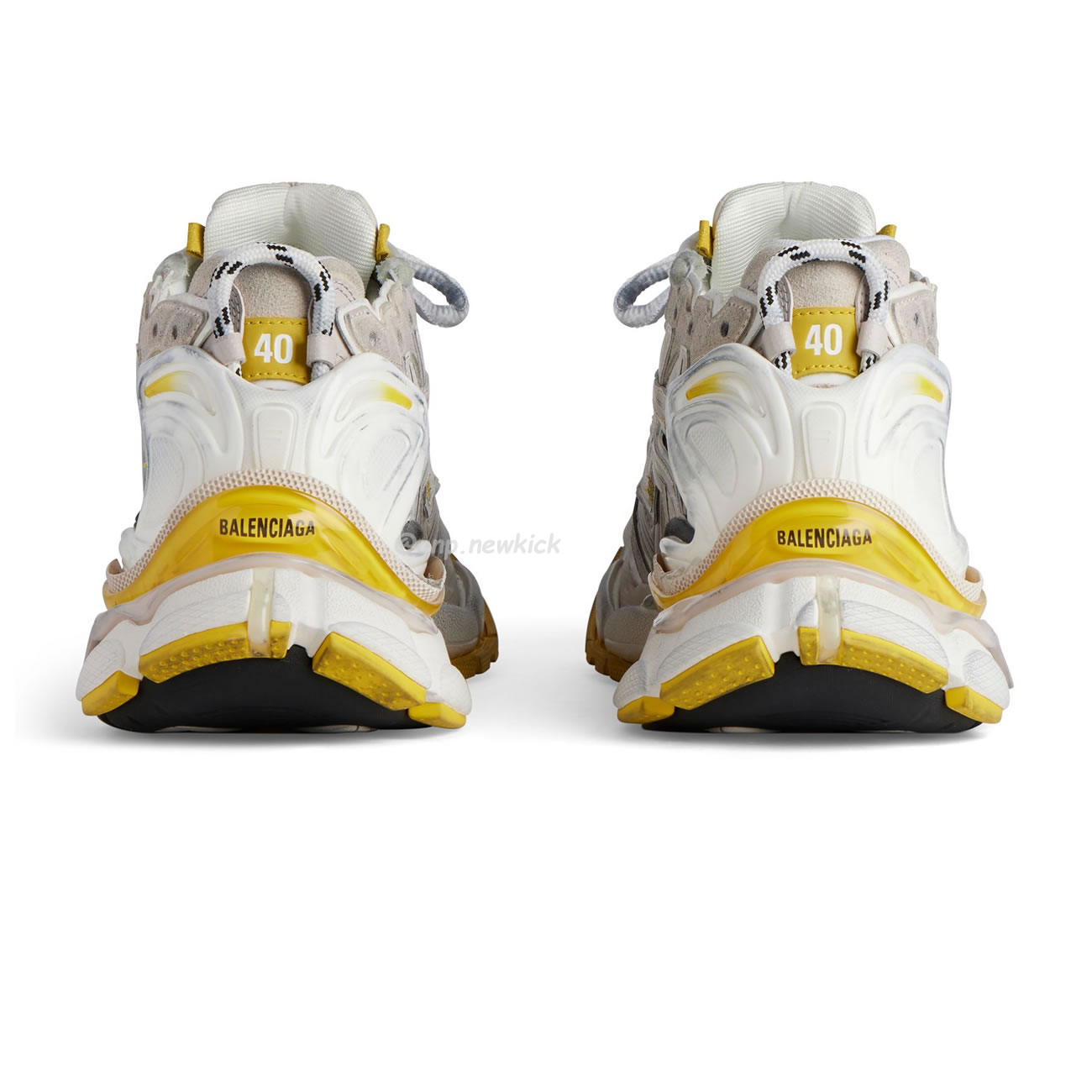 Balenciaga Runner Nylon Grey White Yellow Womens 772774 W3rny 9170 (9) - newkick.vip